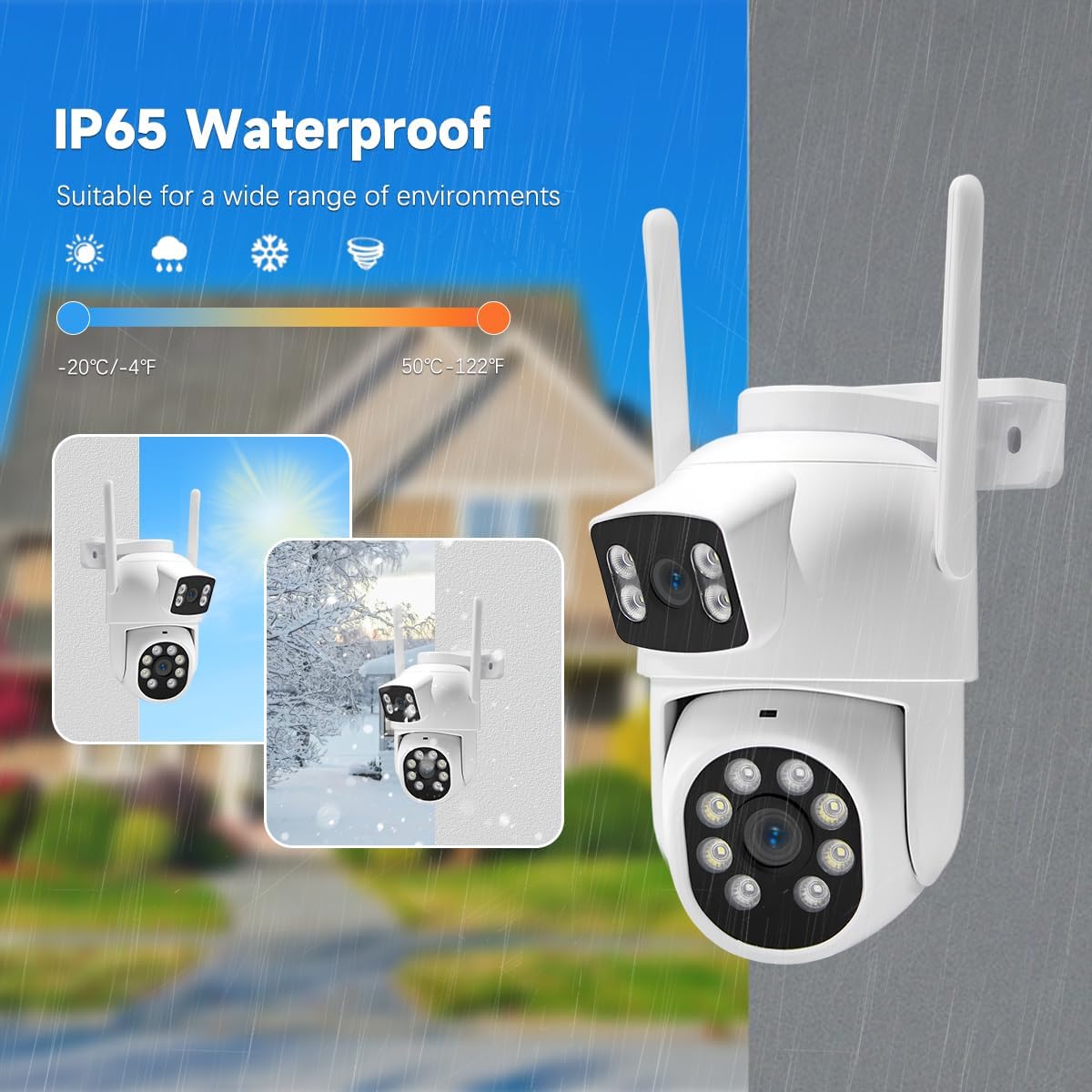 Wireless Security Camera NVR System, 2 Bullet Cam + 2 Dome Cam, 6 Screen Max. up to 16CH, 2K HD 3MP View, Dual-Band WiFi Connection, Smart Color Night Vision, 1TB HDD Local Storage