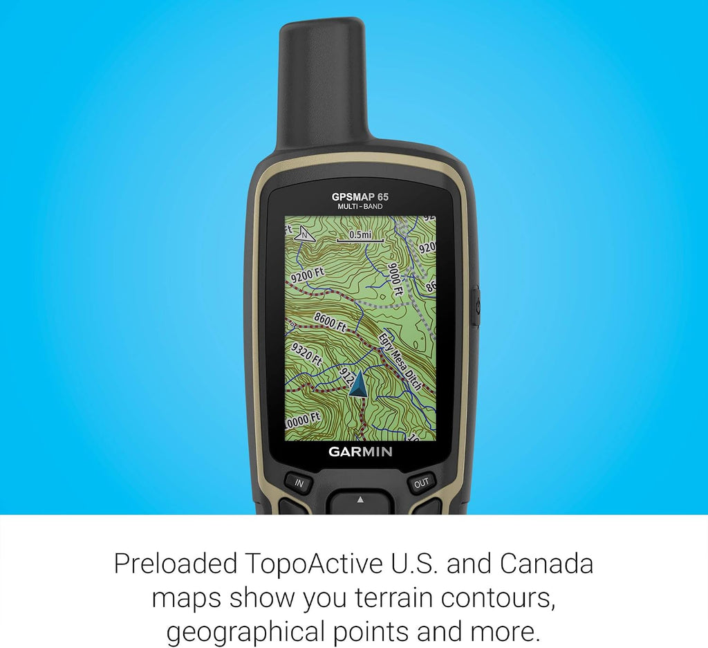 Garmin GPSMAP 65, Button-Operated Handheld with Expanded Satellite Support and Multi-Band Technology, 2.6' Color Display, 010-02451-00 (Renewed)