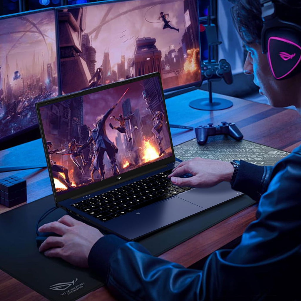 15.6' FHD Light-Gaming-Laptop, 8 Cores AMD Ryzen 7 Pro 6850U 32GB LPDDR5 RAM 1TB SSD (Beat i7-1360P Up to 4.7GHz) GPU AMD Radeon 680M IPS Computer with 100W Type-C Backlit Keyboard Fingerprint
