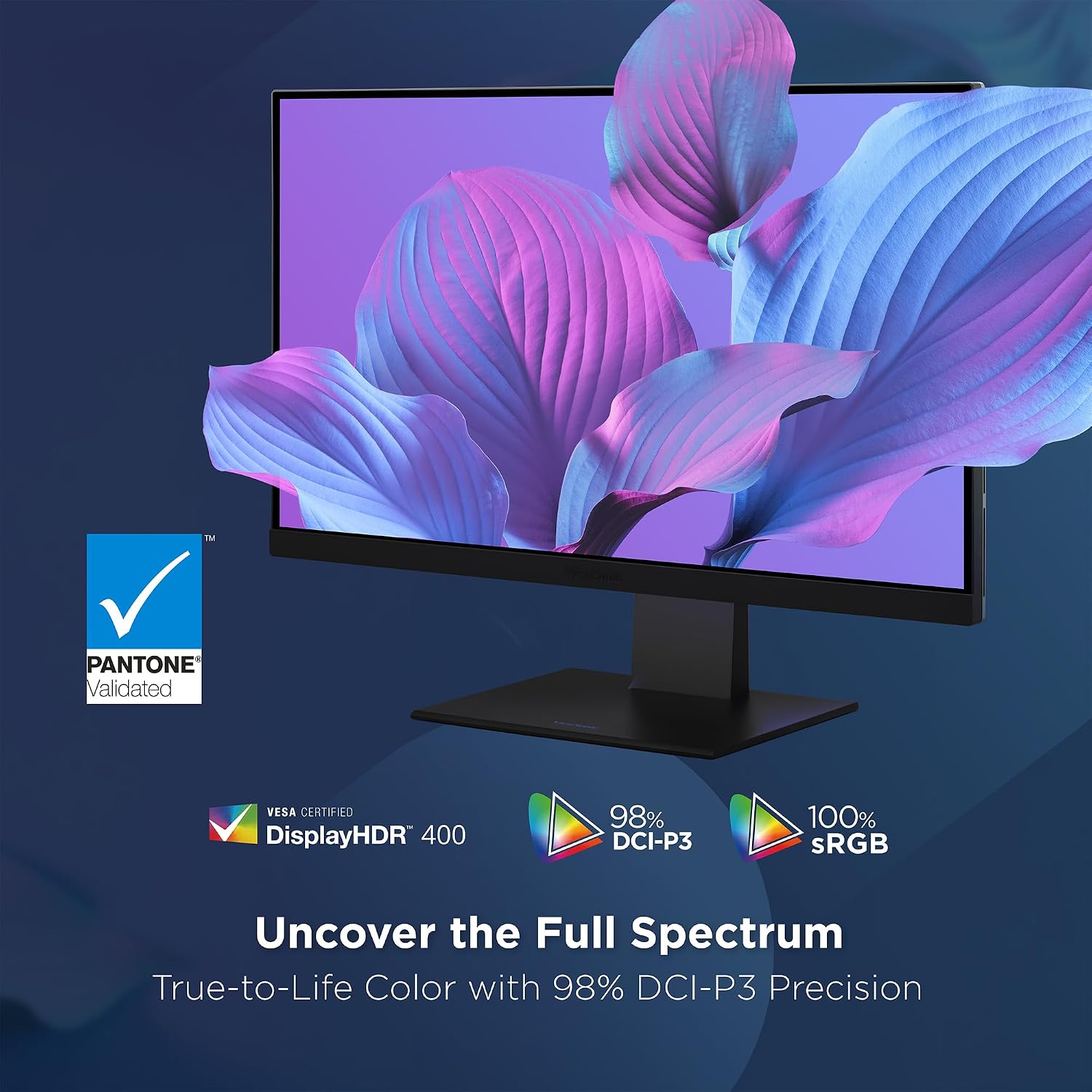 ViewSonic VP2488-4K 24 Inch 4K Mac-Ready Monitor, IPS with 100% sRGB, 98% DCI-P3 and Pantone Validated for Mac Studio and MacBook Pro, Advanced Ergonomics, Thunderbolt 4, USB, HDMI, and DisplayPort