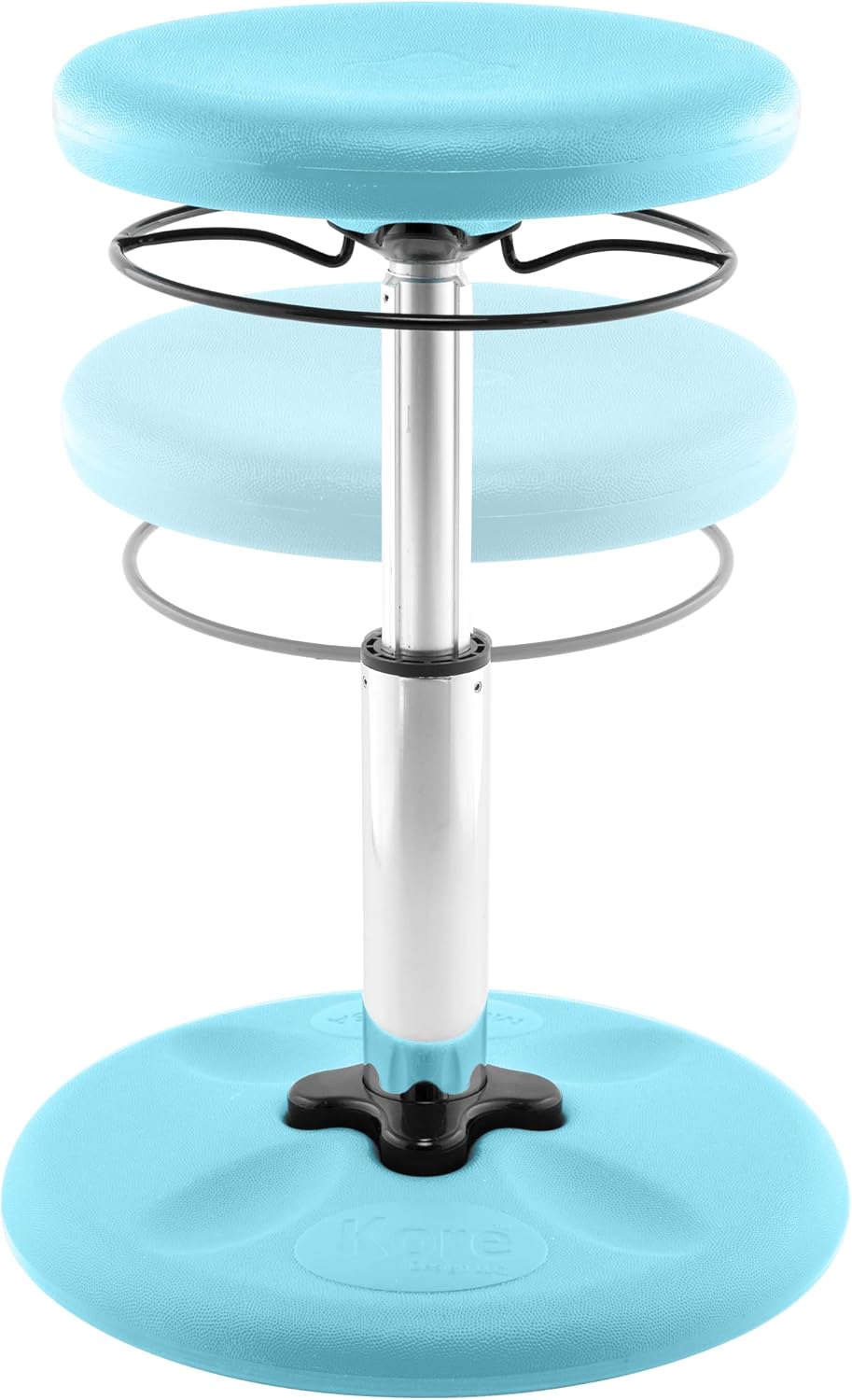 KORE DESIGN Adjustable Wobble Stool Chair, Girls + Boys Kid Desk Stools, Ergonomic Small Office Chairs, Flexible Seating, Active Kids, ADD/ADHD, Classroom, Home, Age 6-11, Standard (14-19in) Pale Blue