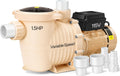 VIVOHOME 1.5HP 115V Variable Speed Pool Pump, Self-Priming Energy Saving, 1.5' & 2' Inlet w/Strainer Basket for in/Above Ground Pools
