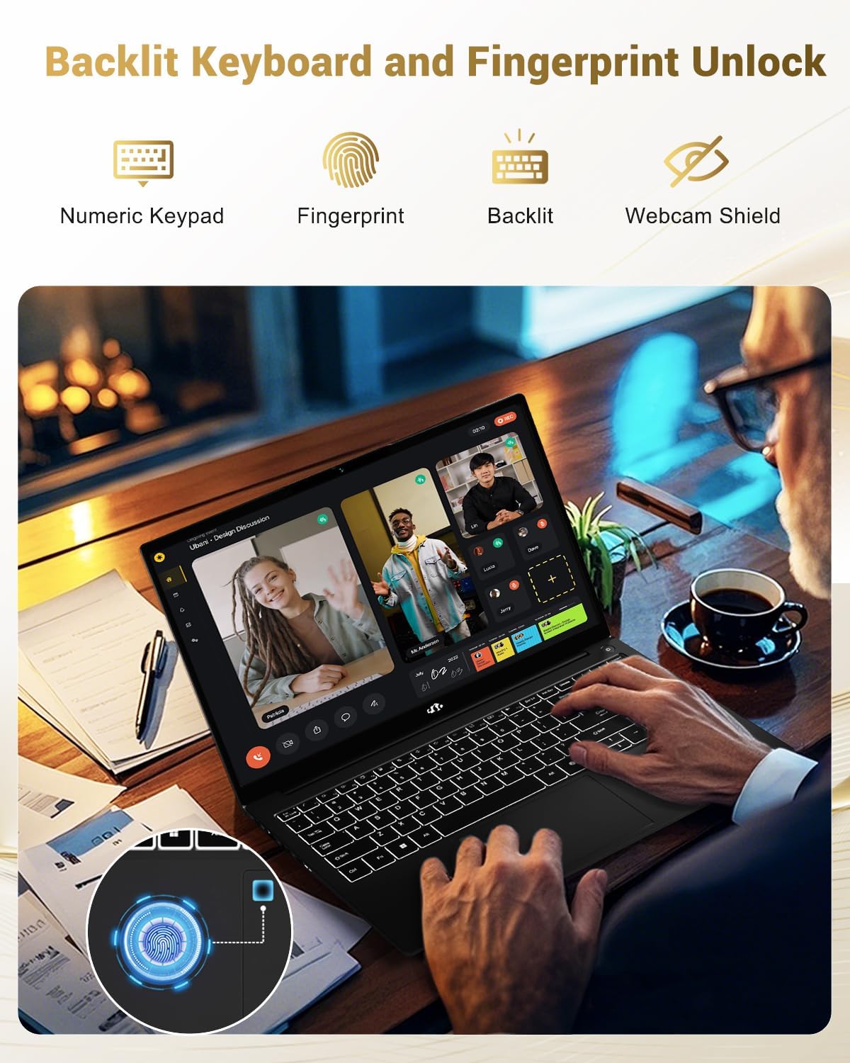 NIMO 15.6' IPS FHD-Gaming-Laptop, AMD Ryzen 7 8745HS 32GB DDR5 RAM 2TB SSD (up to 4.9GHz) Radeon 780M Graphics Business Computer with 100W Type-C Backlit Keyboard, Fingerprint USB-C 4.0