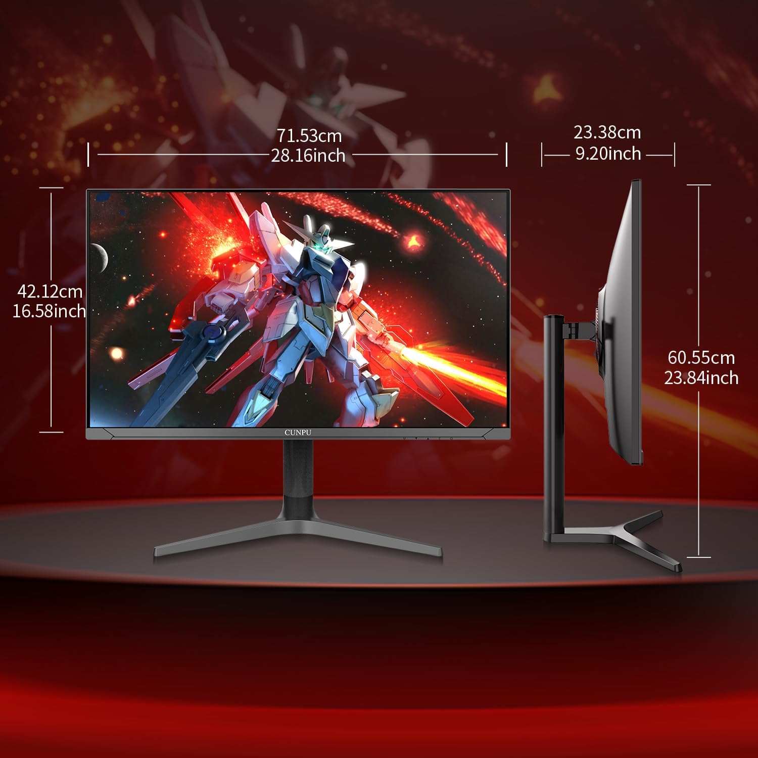 CUNPU 32 Inch 4k Gaming Monitor, 144Hz UHD Fast IPS Panel, 1ms GTG, sRGB 120%,10 Bit, Gsync & FreeSync, Support Xbox PS5 4k 120Hz VRR ALLM, HDMI 2.1,DP 1.4, Height/Vertical Adjustment