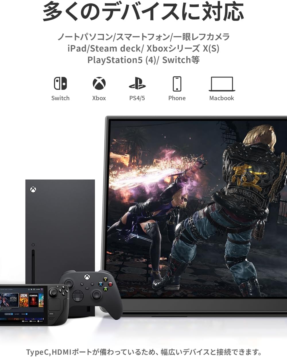 EHOMEWEI 2K Portable Monitor 16inch WQXGA 2560x1600 QLED USB-C Laptop HDMI 400Nit HDR FreeSync Gaming Buisiness Eye Care PC Mac Phone PS4/5 Switch E160NSL