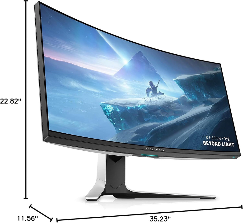 Alienware Ultrawide Curved Gaming Monitor 38 Inch, 144Hz Refresh Rate, 3840 x 1600 WQHD , IPS, NVIDIA G-SYNC Ultimate, 1ms Response Time, 2300R Curvature, VESA Display HDR 600, AW3821DW - White