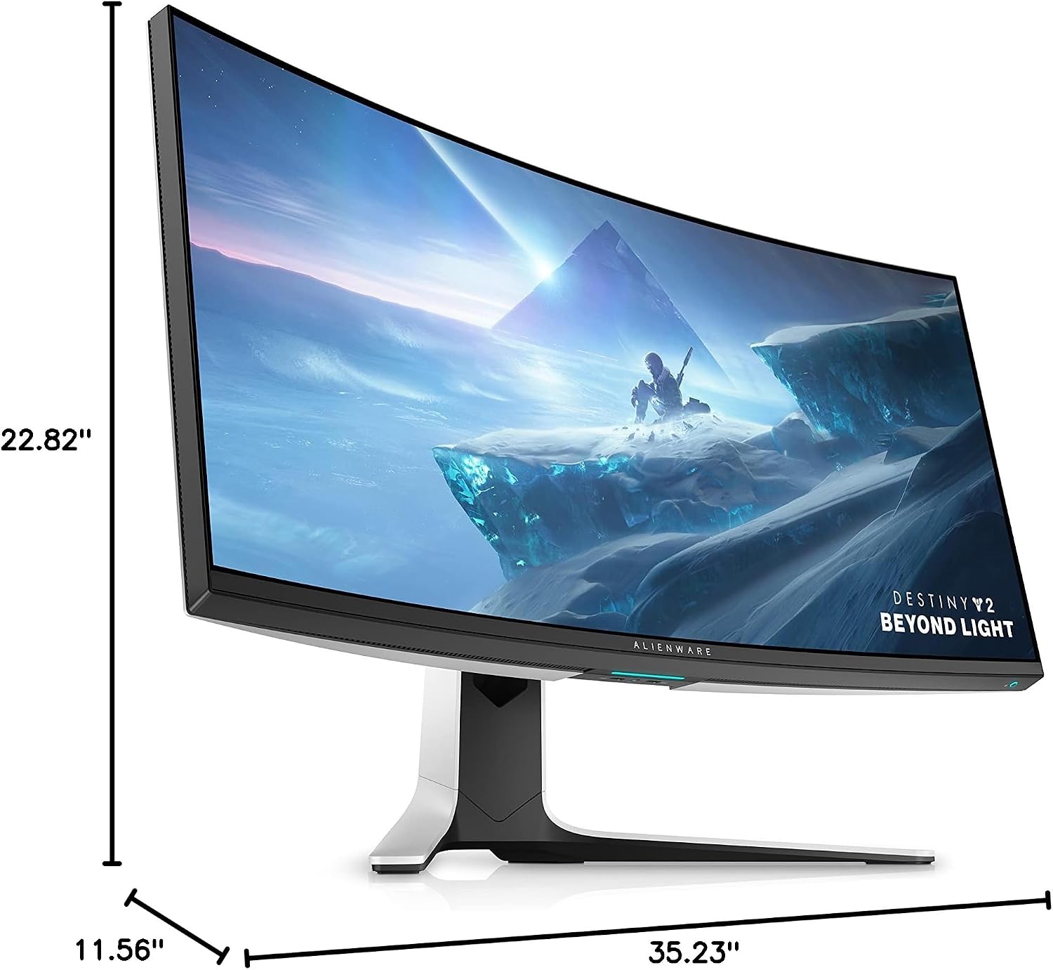 Alienware Ultrawide Curved Gaming Monitor 38 Inch, 144Hz Refresh Rate, 3840 x 1600 WQHD , IPS, NVIDIA G-SYNC Ultimate, 1ms Response Time, 2300R Curvature, VESA Display HDR 600, AW3821DW - White