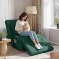 Ottoman Bed with 5-Level Adjustable Backrest, 74' D x 28' W 4-in-1 Convertible Sleeper Chair Bed, Folding Sofa Bed for Living Room, Apartment, Dorm & Small Space, Green