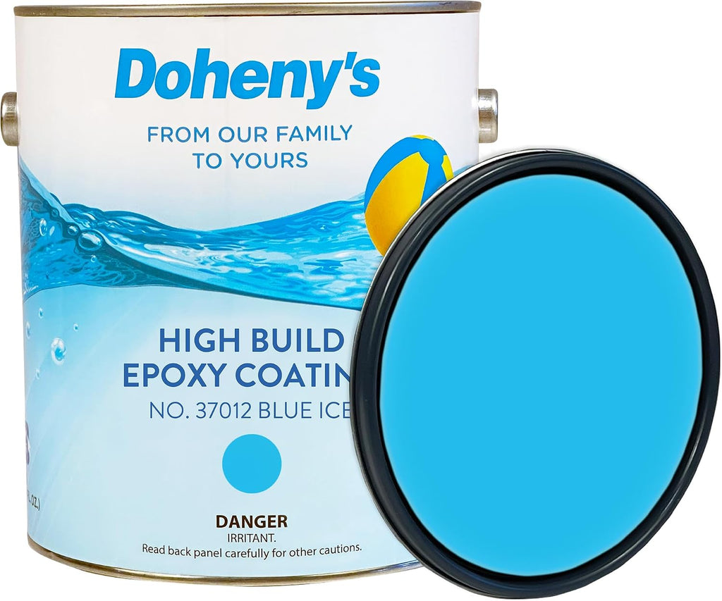 Doheny's Pro-Grade High Build Self-Priming Epoxy Swimming Pool Paint | Formulated for Excellent Stain, Chemical, and Abrasion Resistance | VOC Compliant (Blue Ice)