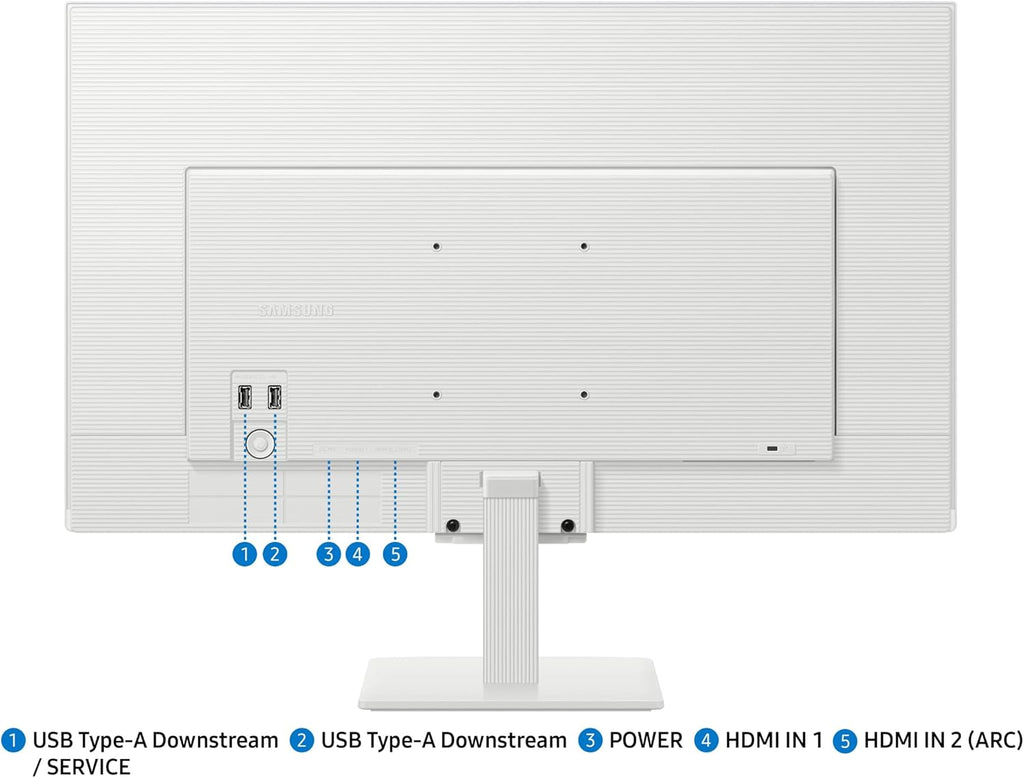 Samsung 27-Inch M5 (M50F) Series FHD Smart Monitor with Streaming TV, Speakers, HDR10, Gaming Hub, Multiple Ports, Workout Tracker, White, LS27FM503ENXZA (Renewed)