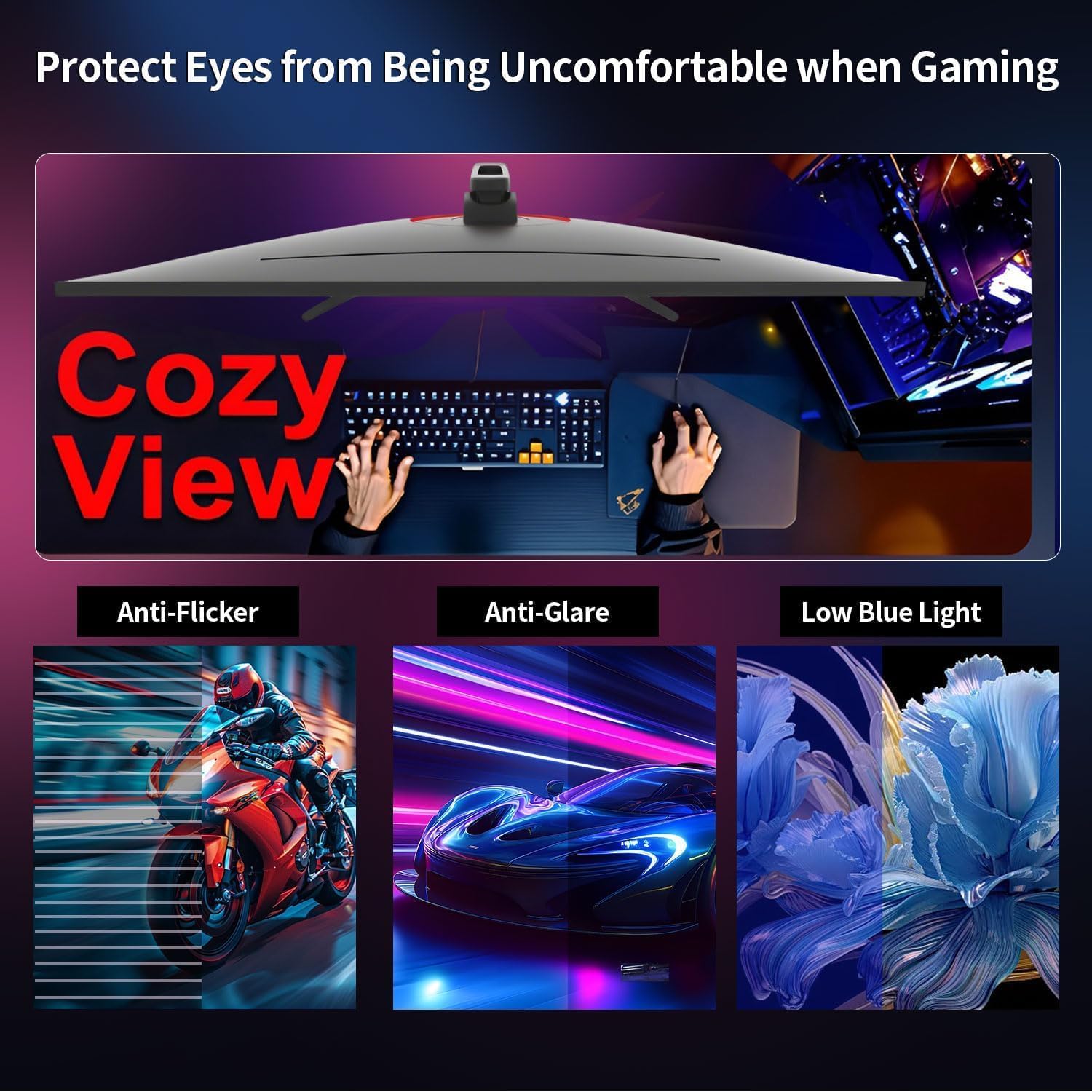 ZZA Computer Monitor 32 Inch Gaming Monitor 4K UHD (3840×2160p) Ultra-Clear IPS Screen, 100% sRGB, HDR10, 178° Viewing Angle, Display Port/HDMI, Compatible with Wall mounting 75 * 75MM