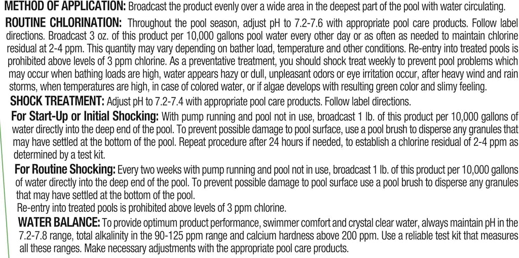 Pool Mate 16-Pounds Premium Pool Chlorine Granules, Concentrated Chlorinating Granules, Made in USA
