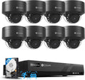 4COVR 8 Camera Security System, 8X 5MP IK10 Vandal-Proof IP67 Dome PoE IP Camera with Audio, 8 Channel NVR 2TB HDD, AI Human Vehicle Detection & IR Night Vision, 24/7 Home Recording, LY54AB5M0808