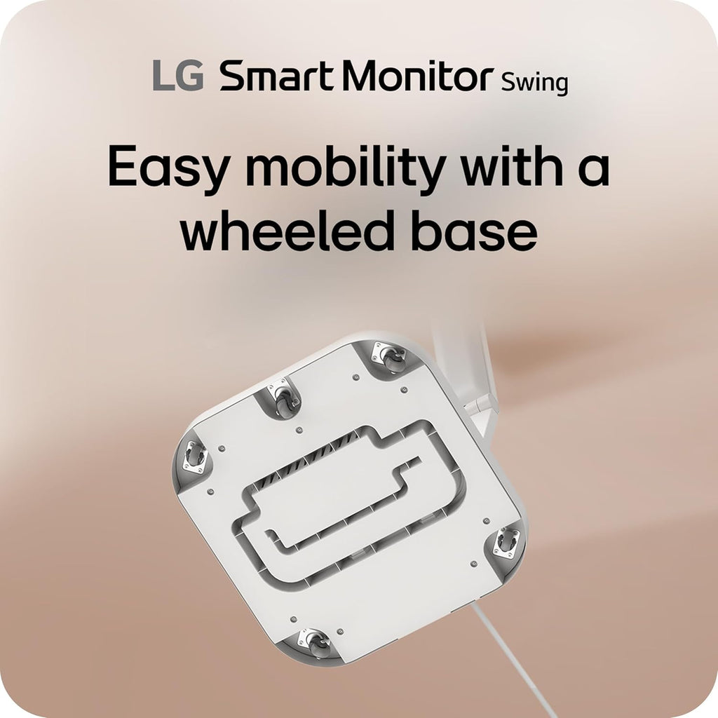LG Smart Monitor Swing 32U889SA-W 32' 4K UHD 3840x2160 IPS Touchscreen on a Fully Adjustable Wheeled Base HDR10, webOS, Built-in Speaker, HDMI, USB Type-C, Tilt/Height/Swivel/Pivot Stand,White Renewed