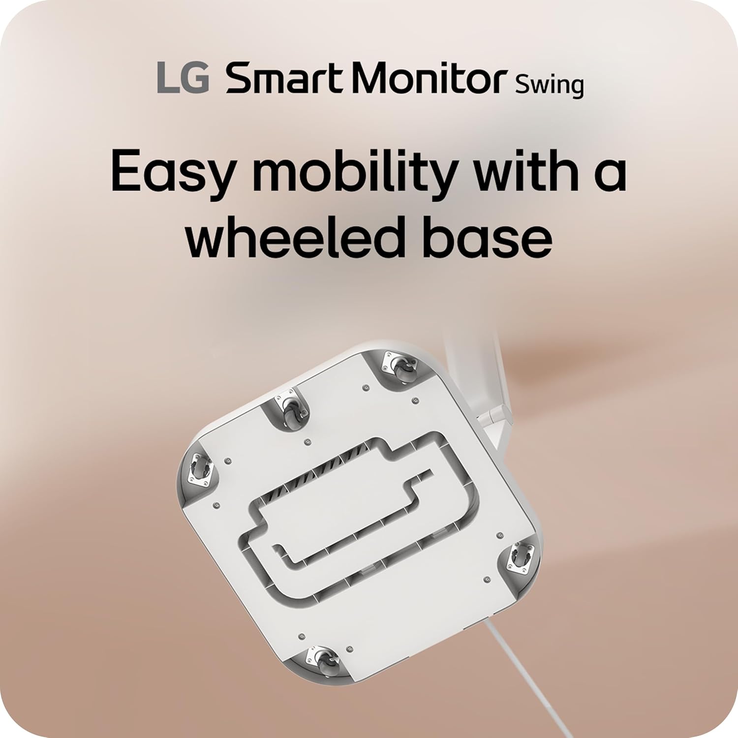 LG Smart Monitor Swing 32U889SA-W 32' 4K UHD 3840x2160 IPS Touchscreen on a Fully Adjustable Wheeled Base HDR10, webOS, Built-in Speaker, HDMI, USB Type-C, Tilt/Height/Swivel/Pivot Stand,White Renewed