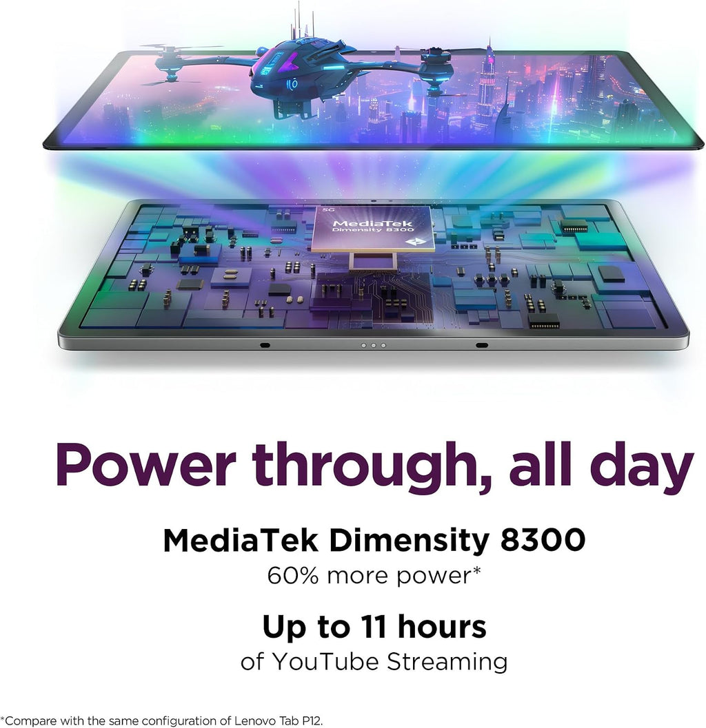 Lenovo Idea Tab Pro with Google Gemini - Student Tablet - 12.7' 3K LCD Display - 8 GB Memory - 128 GB Storage - MediaTek Dimensity 8300 - Includes Pen and Folio Case
