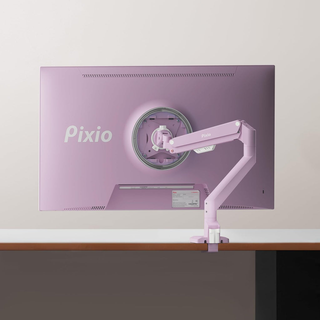 Pixio PX279 Wave Pink 27 inch 240Hz Refresh Rate FHD 1080p Resolution Fast IPS Panel 1ms GTG Resonse Time Gaming Monitor and PS1S Wave Pink Single Monitor Arm - Fits up to 32 inches and 19.8lbs