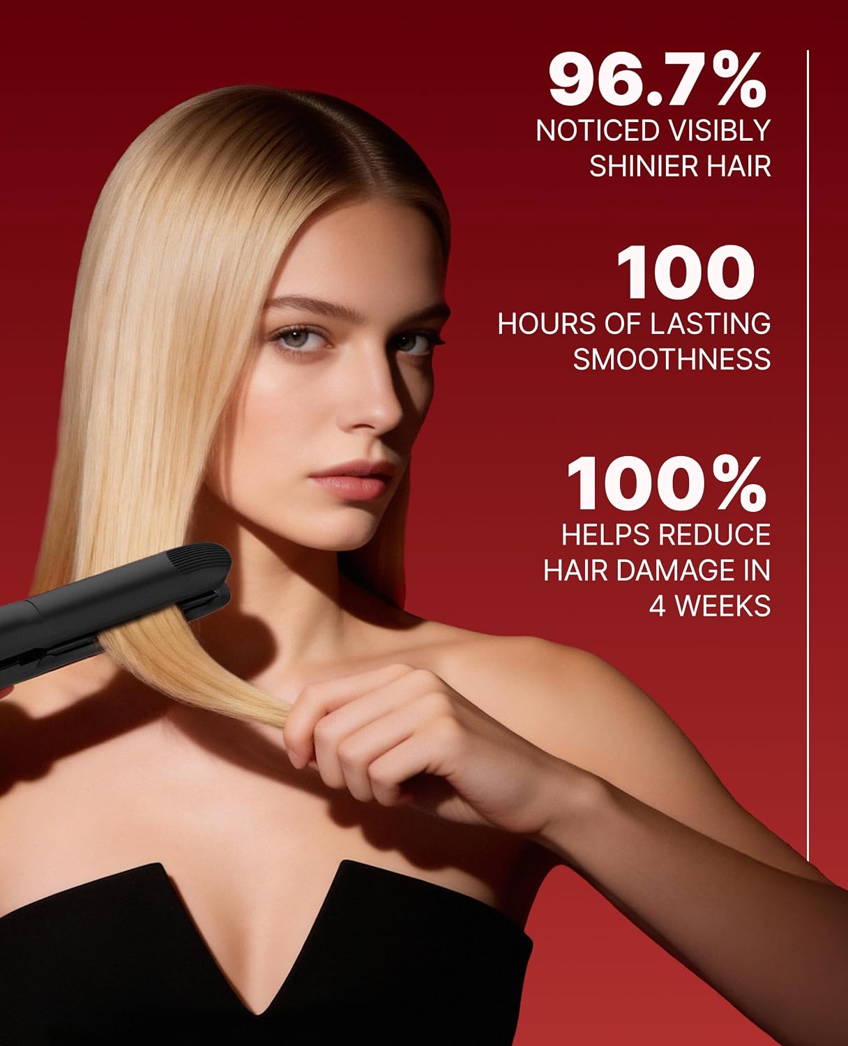 GLAMPALM Classic Volumizing 1' | Ceramic Flat Iron Infused with Vita-C, Curved Plates for Volume & Curl, Korean No.1 Hair straighteners for Women Dual Voltage, Root Volume Iron | GP202
