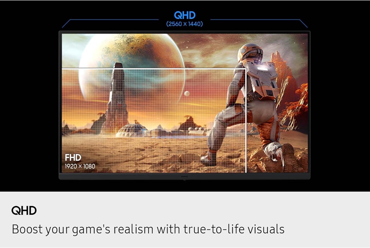 SAMSUNG 27' Odyssey G5 G53F QHD Resolution Gaming Monitor, HDR10, 200Hz Refresh Rate, IPS Panel, AMD FreeSync™ Premium, Black Equalizer, Auto Source Switch, LS27FG532ENXZA (Renewed)