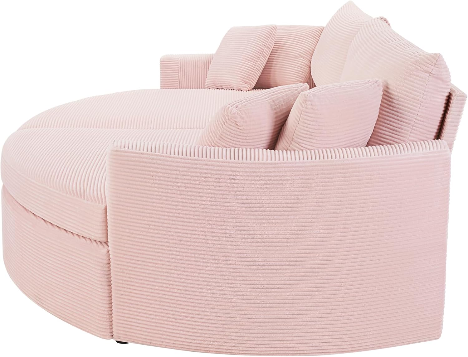 Merax 102.3' Oversized Double Chaise Lounge Indoor, Comfy Corduroy Upholstered Loveseat Sleeper Sofa Bed, Deep Seat Cloud Couch with USB Ports and Throw Pillows for Living Room, Pink