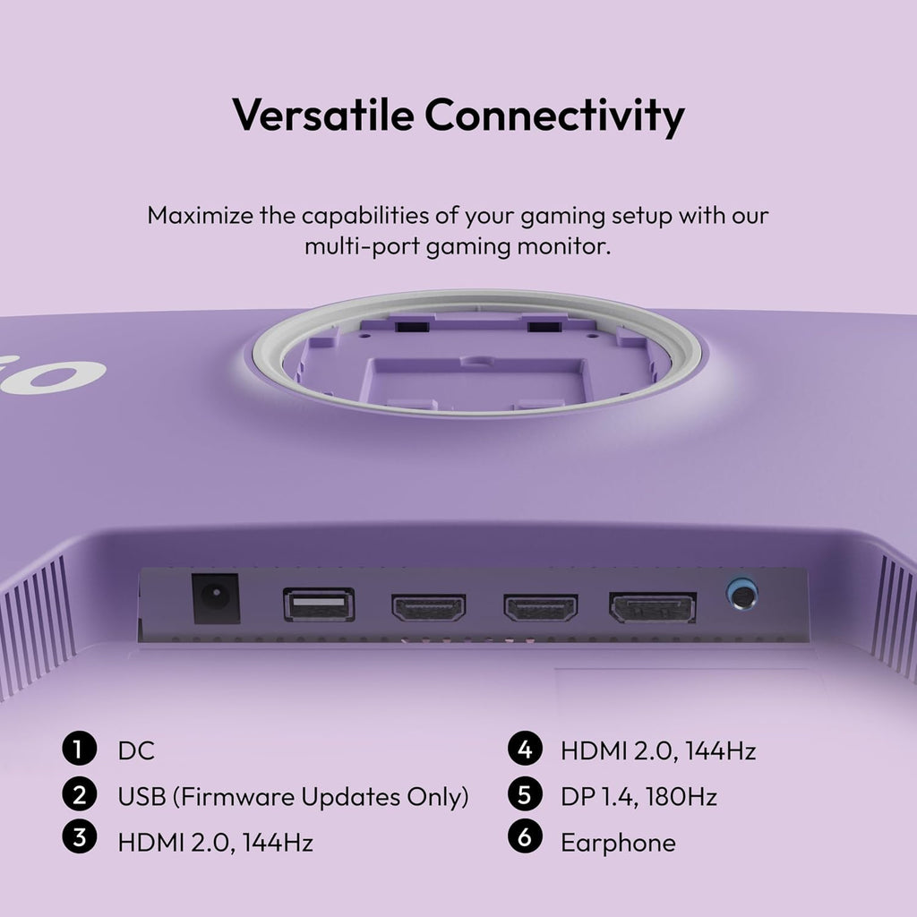 Pixio PX278 Wave Purple 27 inch 180Hz Refresh Rate Quad HD 1440p Resolution Fast IPS Panel 1ms GTG Response Time Built-in Speakers Gaming Monitor with AMD FreeSync