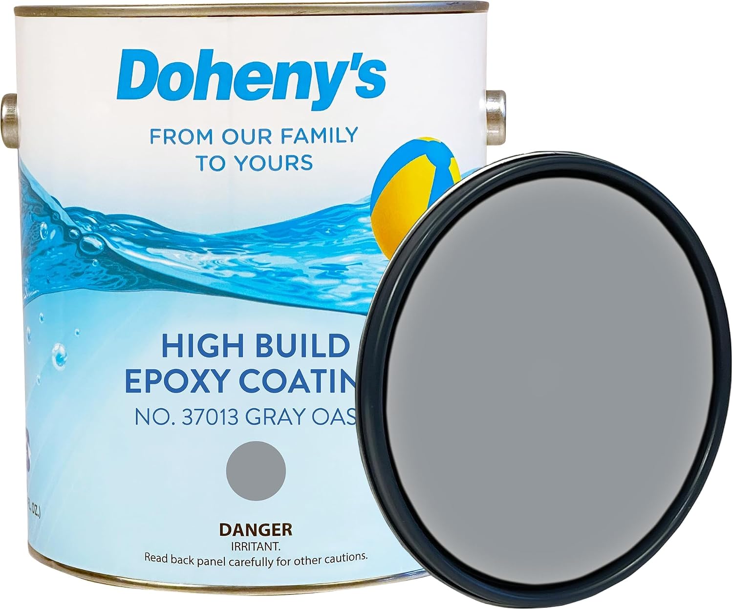 Doheny's Pro-Grade High Build Self-Priming Epoxy Swimming Pool Paint | Formulated for Excellent Stain, Chemical, and Abrasion Resistance | VOC Compliant (Gray Oasis)