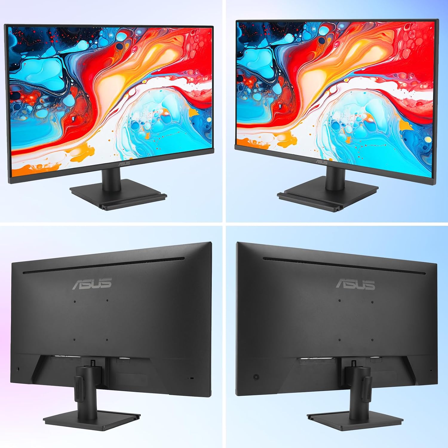 ASUS 27' FHD Monitor, 1080P IPS Display, 120Hz Refresh Rate, 1ms MPRT, Adaptive-Sync, Eye Care Technology, Frameless, HDMI VGA, VESA Mountable for Office and Gaming
