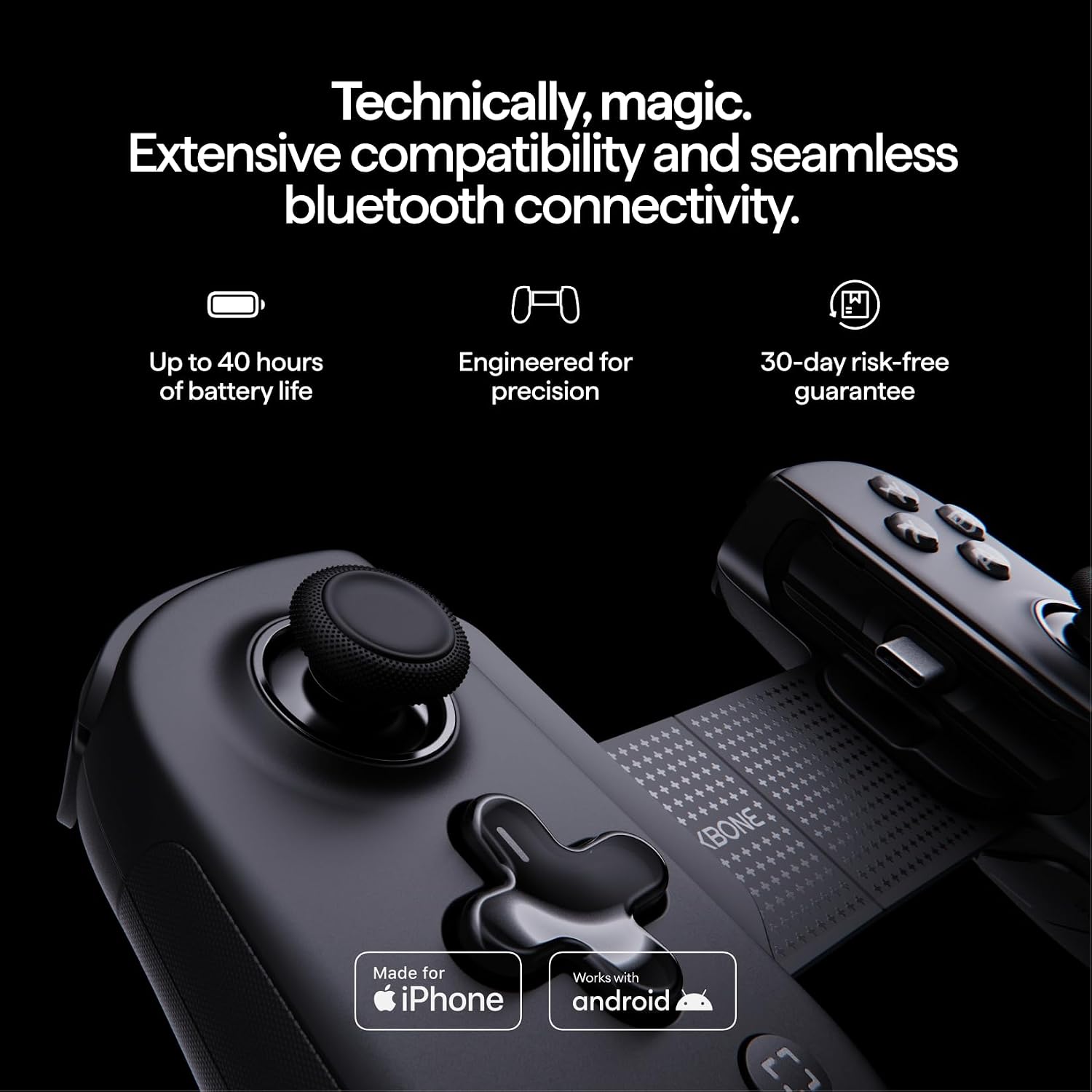 BACKBONE Pro Mobile Gaming Controller for iPhone 15/16/17 & Android, USB-C/Bluetooth Controller, Stream Xbox, Play Call of Duty, PlayStation via iOS Remote Play - 3 Months Apple Arcade Included