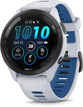 Garmin Forerunner 265 Running Smartwatch, Colorful AMOLED Display, Training Metrics and Recovery Insights, Whitestone and Tidal Blue