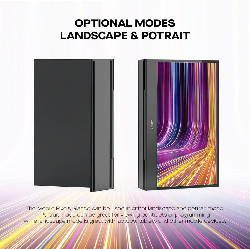 MP Mobile Pixels Portable Laptop Monitor, Glance Travel Monitor 16' 1080P FHD HDMI USB Type C Monitor, Built-in Dual Speakers, Tilt Adjustment & Non-Slip Mobile Monitor for PC, macOS, Windows, PS4/5
