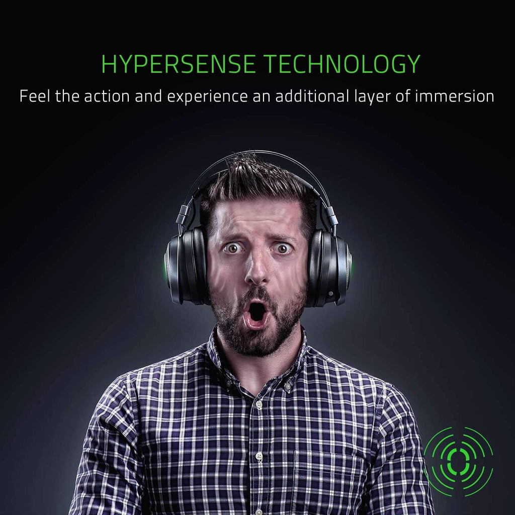 Razer Nari Ultimate Wireless 7.1 Surround Sound Gaming Headset: THX Audio & Haptic Feedback - Auto-Adjust Headband - Chroma RGB - Retractable Mic - For PC, PS4 (Renewed)