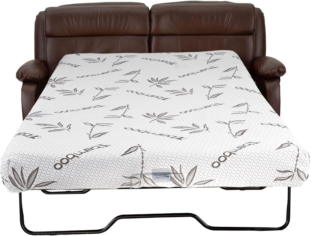 RecPro Charles Collection | 65' RV Hide A Bed Loveseat | Memory Foam Mattress | Sleeper Sofa | Pull Out Couch | RV Furniture | Slideout | Mahogany