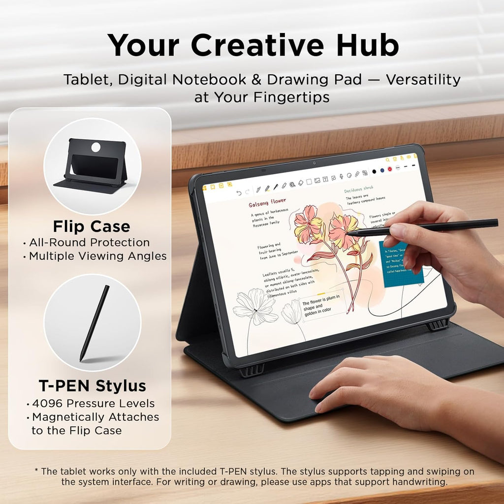 TCL NXTPAPER 11 Plus Android Tablet, 11.5' 120Hz 2.2K Drawing Pad & Digital Notebook, 4096-Level Stylus & Flip Case Included, NXTPAPER 4.0 Display, AI Tools, 8+8GB RAM, 256GB Storage, 8000mAh Battery