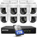 ANNKE 5MP PT Wired Security Camera System Outdoor with Night Vision, One-Way Audio, 8CH 3K Lite DVR and 8 x 5MP CCTV Cameras, 350° pan and 90° tilt, Human&Vehicle Detection, 1TB HDD for 24/7 Recording