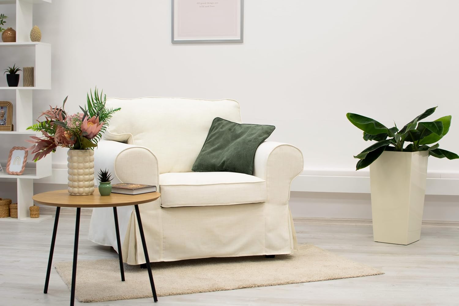 Ektorp Chair Cover Replacement for IKEA Ektorp Armchair Cover, Ektorp Chair Slipcover, Ektorp Cover Only!(Daily Off White)