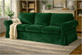 Velvet Pets Friendly Sofa Covers Custom Made Compatible for IKEA Ektorp Three Seat Sofa Slipcovers (Velvet Green Ektorp 3)