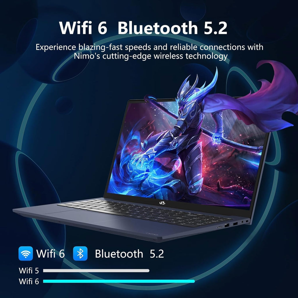 NIMO 15.6 FHD Student Laptop, Intel Pentium Quad-Core N100(Beat to i3-1115G4, Up to 3.4GHz), 8GB RAM, 256GB SSD, 2 Years Warranty, Type-C 65W Adapter, Backlit Keyboard, Fingerprint, WiFi 6, Silver