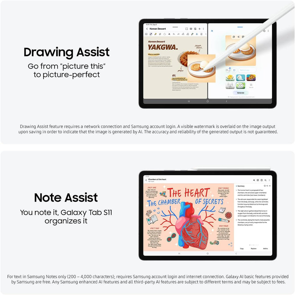 Samsung Galaxy Tab S11 256GB WiFi Android Tablet, Dynamic AMOLED 2X Display, 3nm MediaTek Processor, Galaxy AI, IP68, High Performance, Premium 11' AMOLED Screen, Slim, Portable Design, Gray