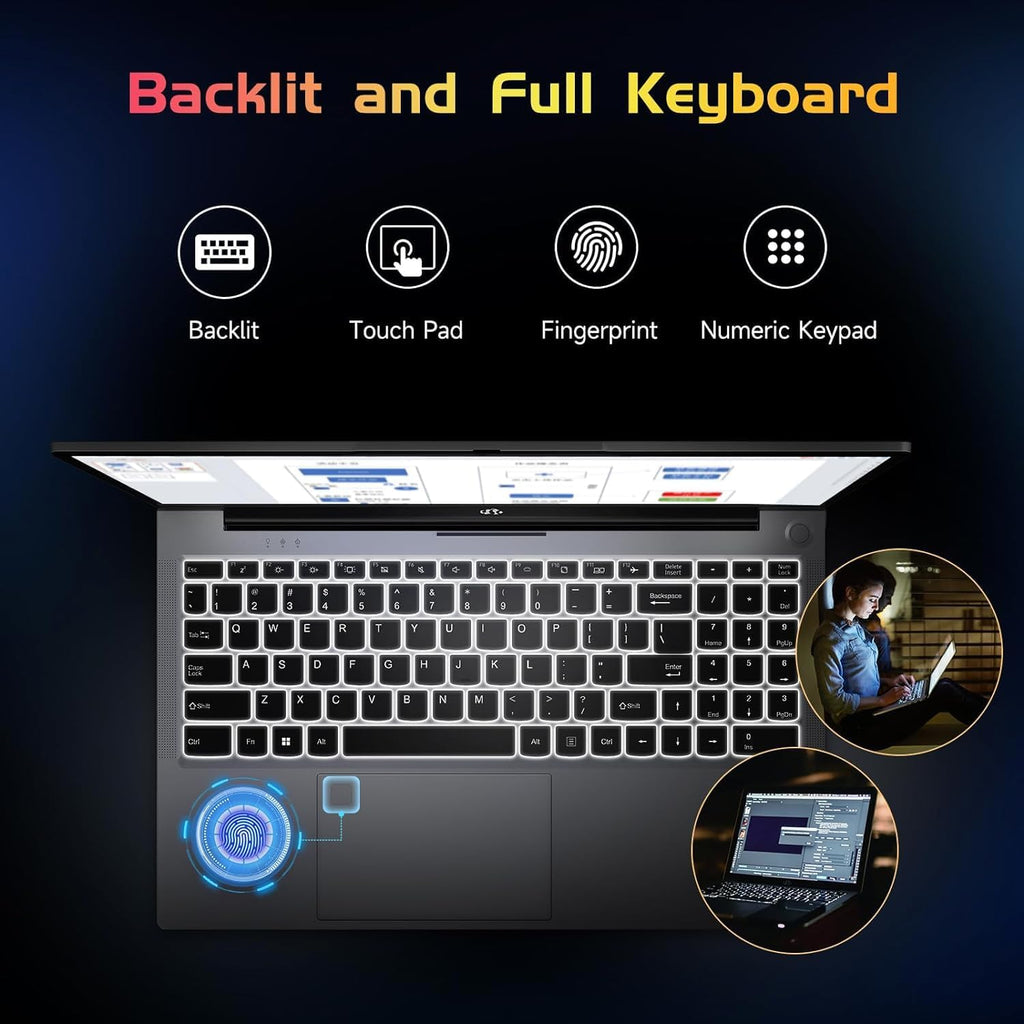 NIMO 15.6 FHD Student Laptop, Intel Pentium Quad-Core N100(Beat to i3-1115G4, Up to 3.4GHz), 8GB RAM, 256GB SSD, 2 Years Warranty, Type-C 65W Adapter, Backlit Keyboard, Fingerprint, WiFi 6, Silver
