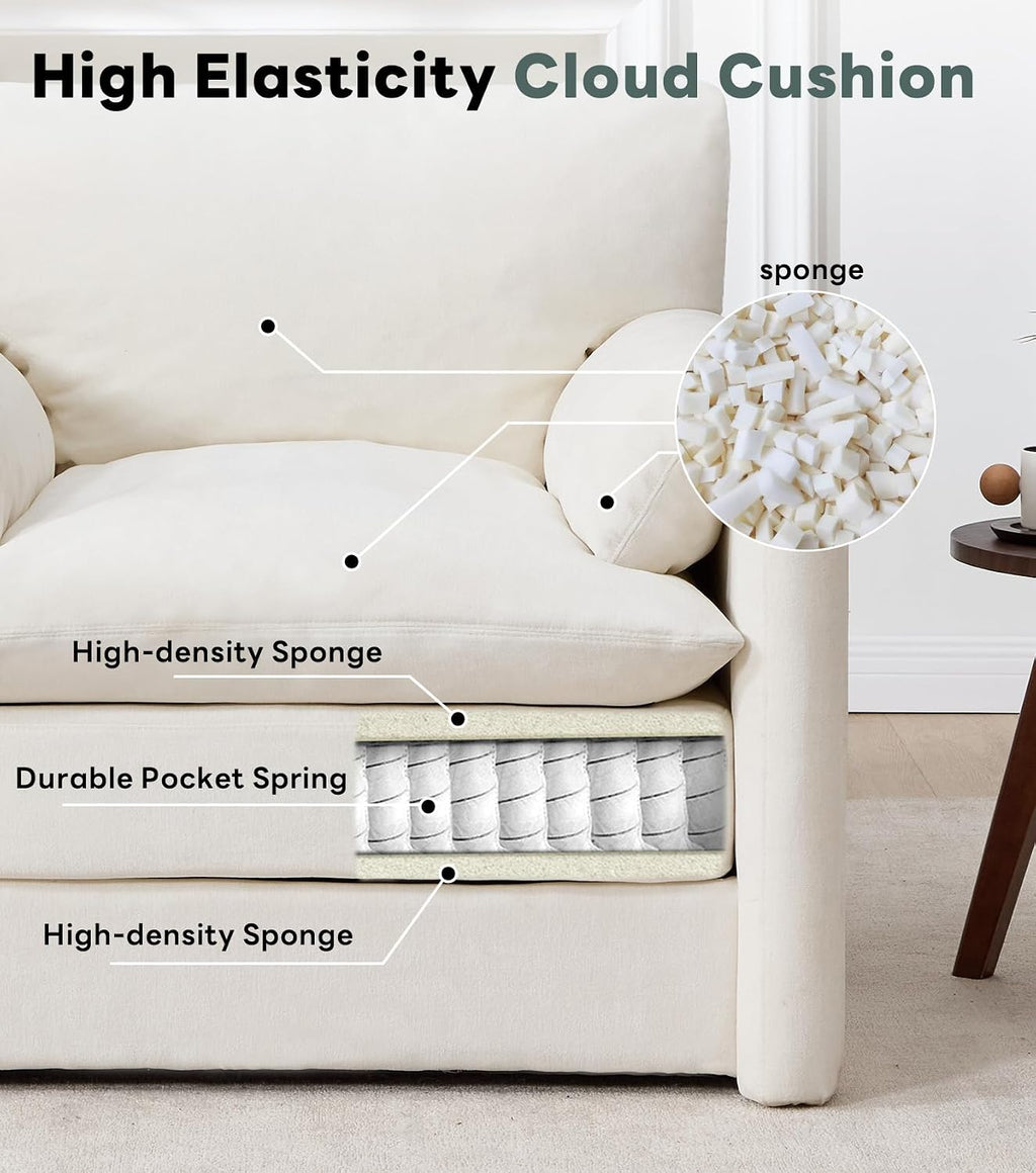 Tbfit Pull Out Sofa Bed with Chair, 3 in 1 Sleeper Sofa Couch with USB & Storage Chaise, Comfy Convertible Sleeper Sofas for Living Room, Small Spaces, White
