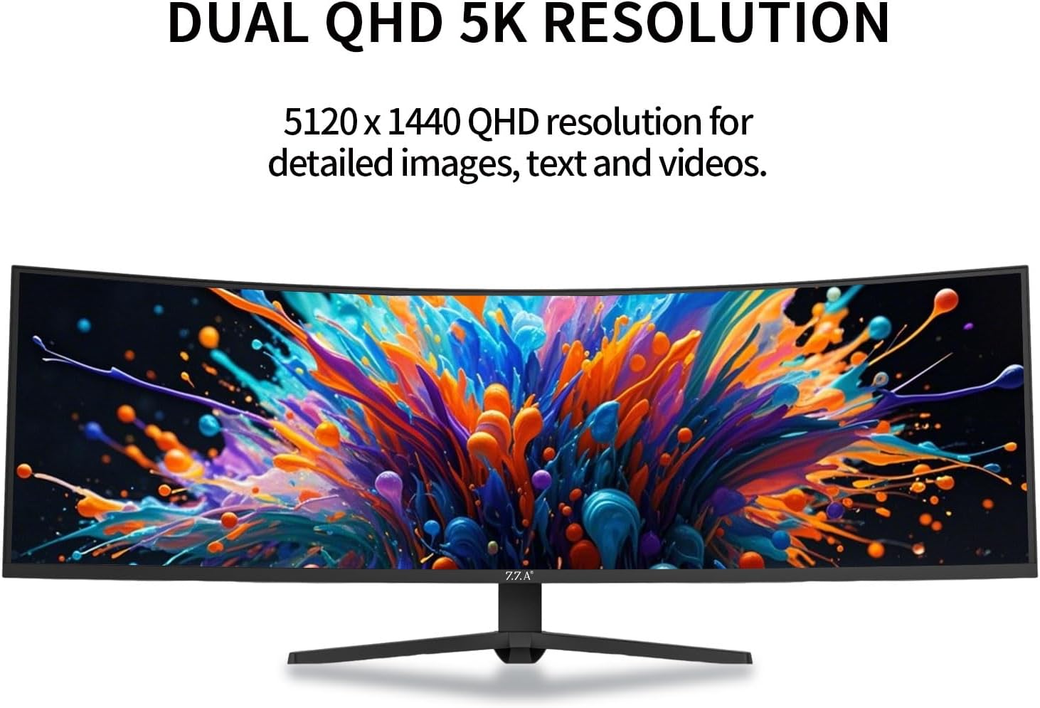 ZZA Ultrawide 49 Inch Curved Monitor 5K Large Computer Monitor 165Hz, DQHD 5120×1440 Curved 1500R AMD FreeSync 120% sRGB Height Adjustable, HDMI 2.1 & DP 1.4, VESA Mount – Black