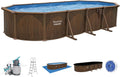 Bestway Hydrium 24' x 12' x 52' Above Ground Pool, Oval Steel Side Wall Frame Outdoor Swimming Pool Set with Sand Filter Pump, Ladder & Accessories