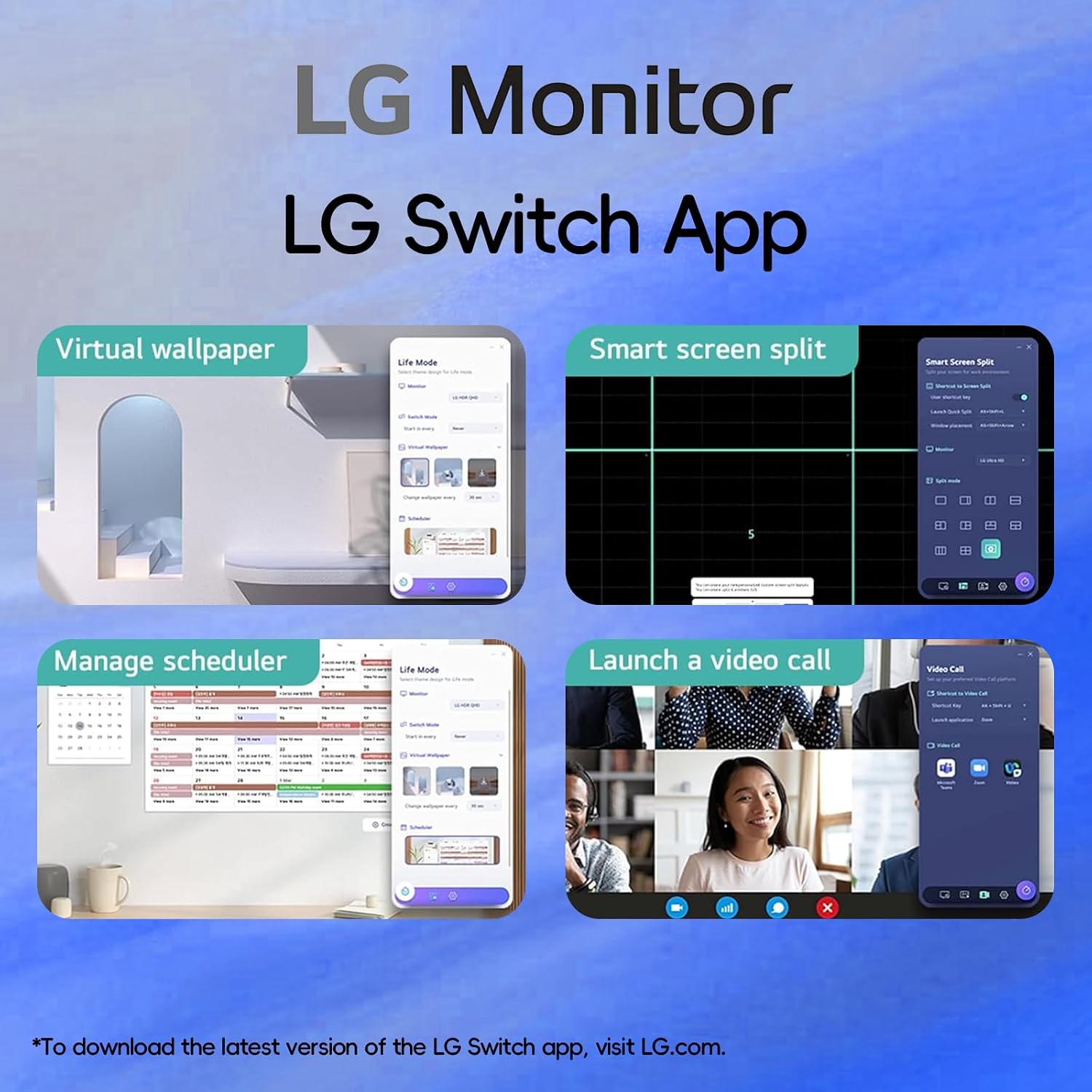 LG 32' QHD (2560 x 1440) IPS Computer Monitor, 100Hz, 5ms, HDR10, 99% sRGB, Dynamic Action Sync, Contrast Ratio 1000:1, Reader Mode, Flicker Safe, HDMI, USB Type-C, Tilt Adjustment, Black
