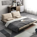 homary Modern Pull Out Sofa Bed - Khaki Convertible Couch, 78.7'' Mid Century Wood with Cotton & Linen