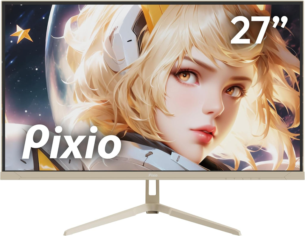 Pixio PX278 Wave Beige 27 inch 180Hz Refresh Rate FHD 1440p Resolution Fast IPS Panel 1ms GTG Response Time Gaming Monitor and PS1S Wave Beige Single Monitor Arm - Fits up to 32 inches and 19.8lbs