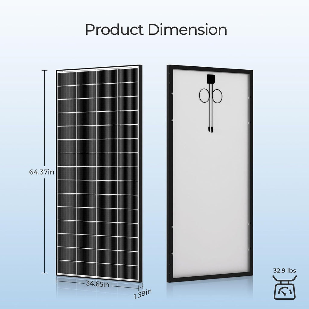 Renogy Solar Panels 2PCS 320 Watt Solar Panel 18BB N-Type Solar Panel 12 24 Volts Monocrystalline On/Off Grid Solar Setup 640W Over 400 Watt Solar Panels 25% Cell Efficiency for Homes Rooftop RV Boat