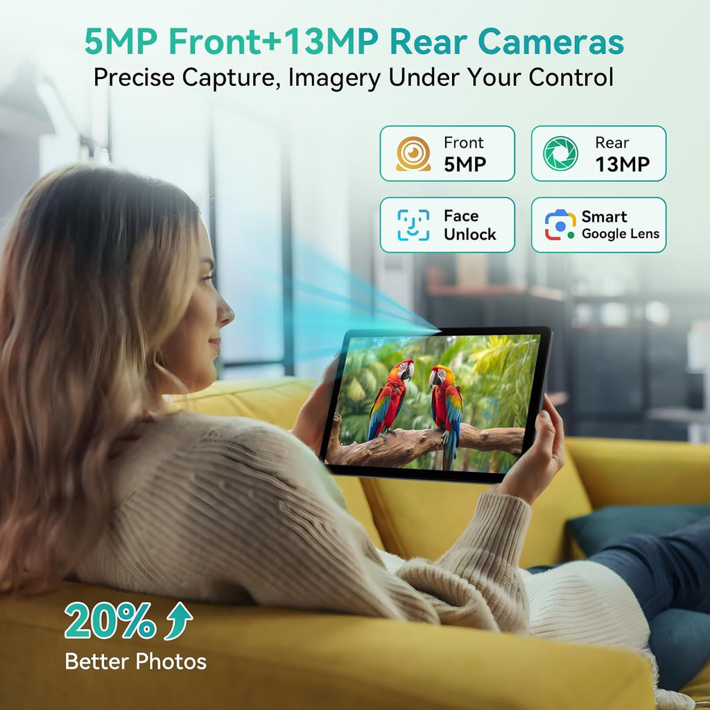 Android Tablet, 11 inch Android 16 Tablet, 8000mAh, 24GB RAM 128GB ROM 2TB Expand FHD Touchscreen, 13MP+5MP Dual Camera, Octa-core Processor, Gemini AI, GPS, Widevine L1