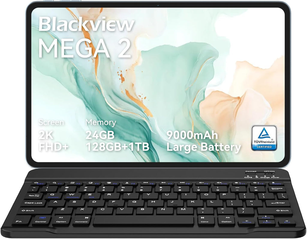 Blackview Android Tablet with Keyboard and Mouse,12 inch Large Tablet, Computer Tablets with Gemini AI,Pen,24GB+128GB/2TB, 2K FHD+ Display, 9000mAh/18W, Widevine L1, 5G WiFi, GPS