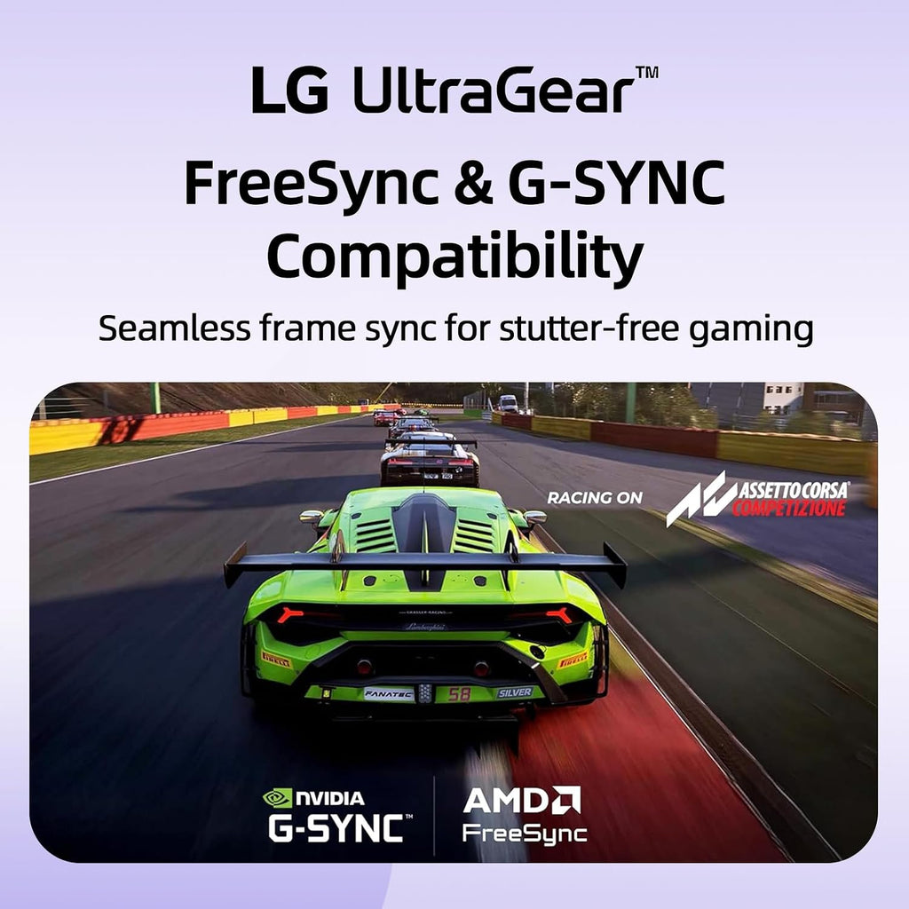 LG 24' Ultragear FHD Gaming Monitor, IPS Display, 144Hz Refresh Rate, 1ms MBR, HDR10, 99% sRGB, NVIDIA G-SYNC Compatible, AMD FreeSync, HDMI, DisplayPort, VESA Mountable, Ultra-Slim Bezel, Tilt, Black