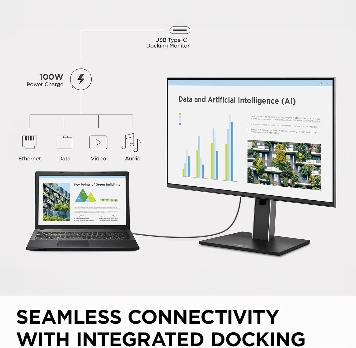 ViewSonic VG2758-2K 27 Inch 1440p Docking Monitor, IPS Display with 100W USB-C for Smooth Home and Office Productivity, Full Ergonomic Adjustability, RJ45, HDMI, 5-Port USB Hub, and DisplayPort Inputs